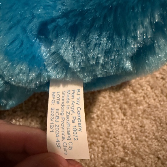BJ Toy Company Blue and Yellow Plush Dragon NWT - Picture 4 of 4